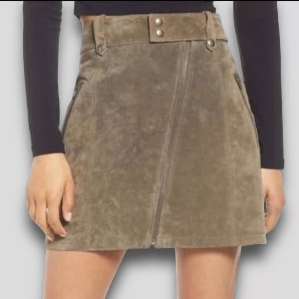 NWT NYC Suede Leather Mini Skirt